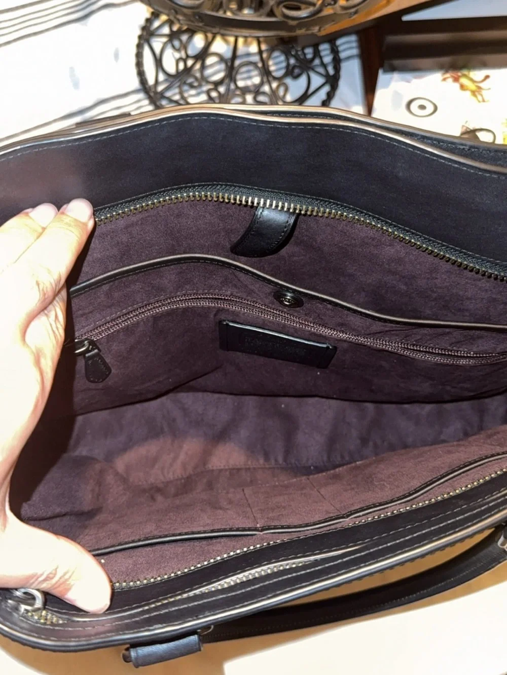 Coach Black Leather Tote Bag